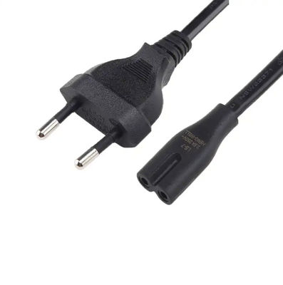 ロシア向け CE VDE ENEC AC Europ 2 角 IEC C7 電源プラグ 2.5A 250V 2ピン Eu 電源コード 電源ケーブル