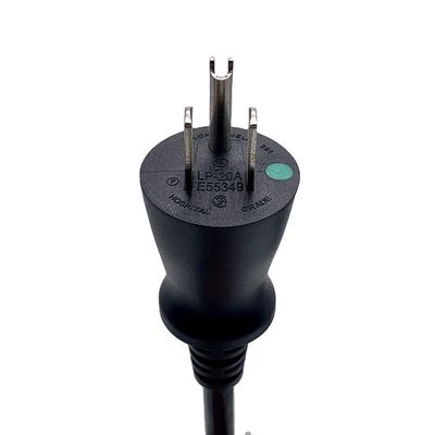 3ピン USA電源コード NEMA 5-15P から IEC C13 グリーンドット US 医療プラグ