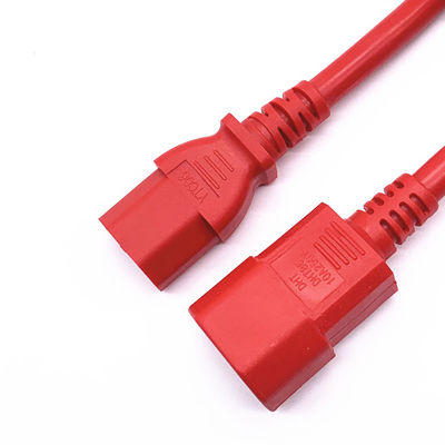 UL 延長電源ケーブル 家電 C13 C14 赤ケーブル 1.8m 2m 3m