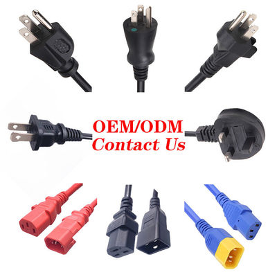3ピンプラグ 10A 13A 15A 125V ノートPC UL証明書 AC電源コード
