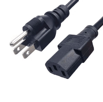 PVC 3ピン 日本電源ケーブル IEC 320 C13 AC電源コード 1.8m 黒 カスタマイズ